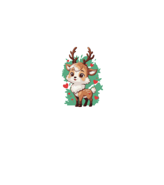 Valentine Deer model gri pe tricou