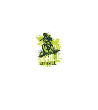 Downhill Is My Thrill tricou bicicletă model negru pe tricou