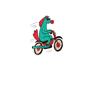 Cal cu bicicletă model verde pe tricou