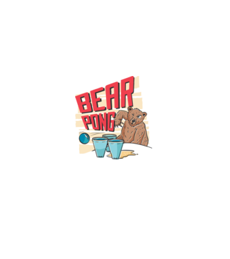 Bear Pong model negru pe tricou