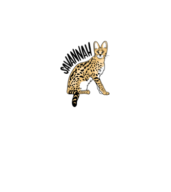 Pisică Savannah model alb pe tricou