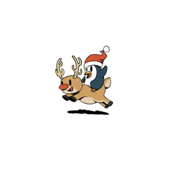pinguin reindeer cristmas model alb pe tricou