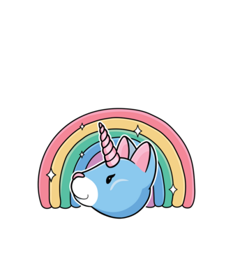 Pisică Unicorn model alb pe tricou