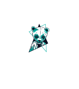 Panda Neon model alb pe tricou
