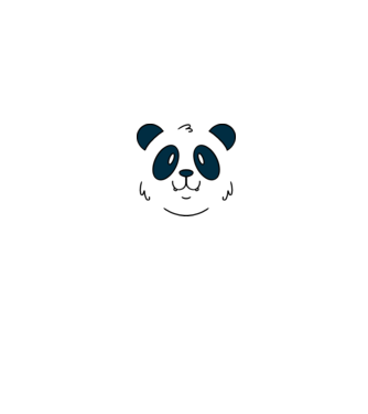 Cap de panda model alb pe tricou