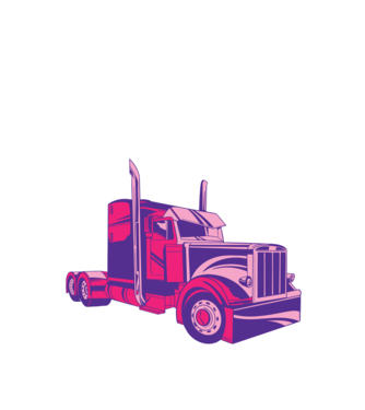 Camion roz model negru pe tricou