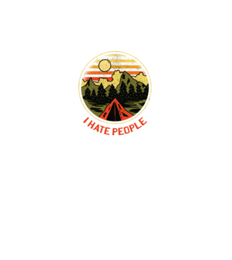 Urăsc oamenii tricou de camping model negru pe tricou