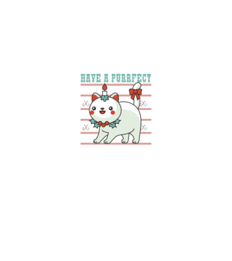 Have a Purrfect Christmas model negru pe tricou
