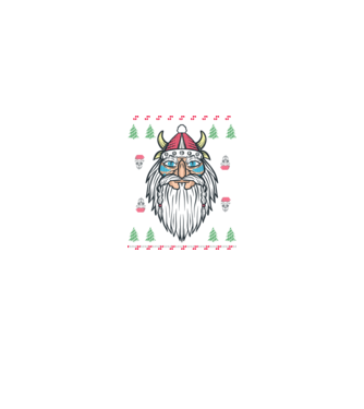Moș Crăciun viking Pulover urât model negru pe tricou