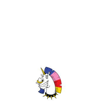 Punk unicorn model alb pe tricou