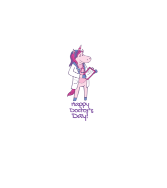 Medic Unicorn model negru pe tricou