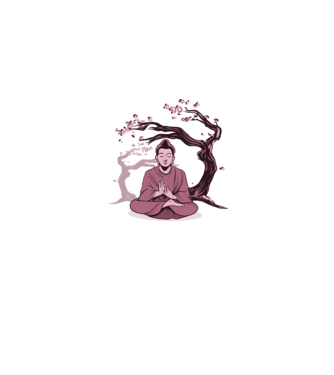 Buddha Meditație model gri pe tricou