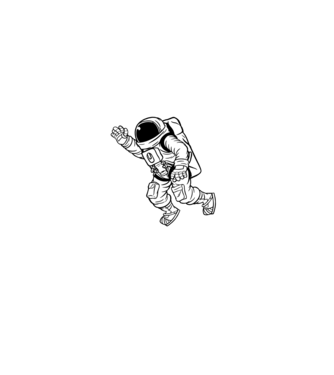 Astronaut model negru pe tricou