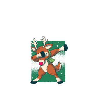 Rudolph DAB model alb pe tricou