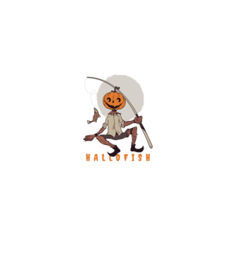 Hallofish - Pescar Halloween model negru pe tricou