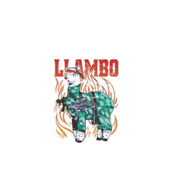 Llambo Lama model negru pe tricou