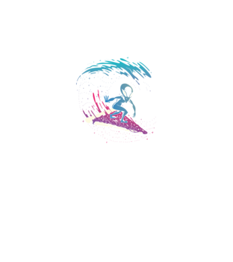 Alien Pizza Surf tricou amuzant model negru pe tricou