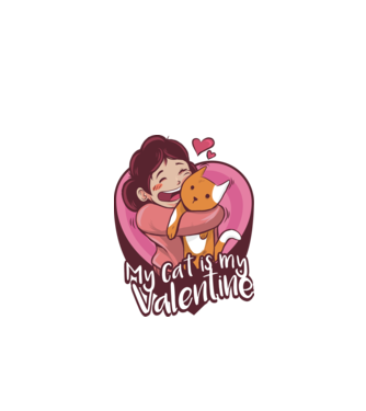 'Pisica mea este dragostea mea Tricou drăguț pentru Valentine''s Day' model alb pe tricou