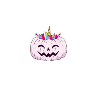 Unicorn Dovleac Halloween model negru pe tricou