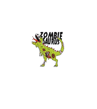 Zombiesaurus - Dinozaur Zombie model alb pe tricou