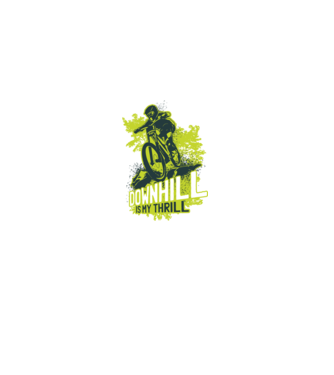 Downhill Is My Thrill tricou bicicletă model negru pe tricou