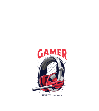 Gamer est. 2010 model alb pe tricou