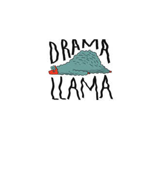 Dramă Lama model alb pe tricou