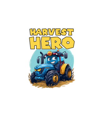 Harvest Hero Tractor model alb pe tricou