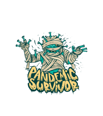 Supraviețuitorul epidemiei model alb pe tricou