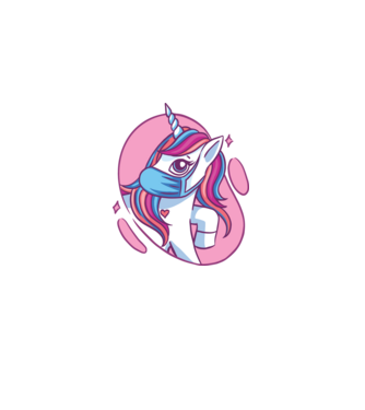 Unicorn drăguț cu mască model  pe tricou