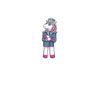 Unicorn Pilot model mov pe tricou