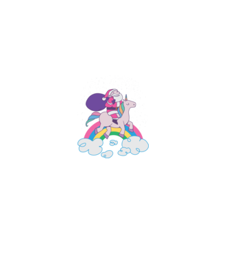 Moș Crăciun Unicorn model negru pe tricou