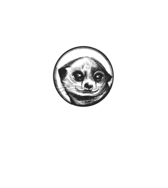 Pui de suricata model negru pe tricou