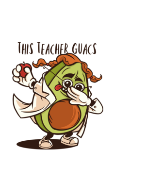 Profesor Avocado DAB model alb pe tricou
