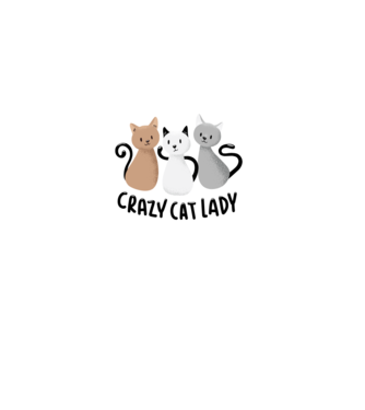 Crazy Cat Lady - fată nebună cu pisică model alb pe tricou