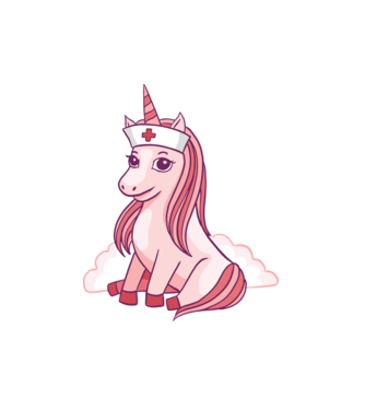 Îngrijitor unicorn model alb pe tricou