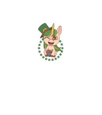 St Patrick Unicorn model negru pe tricou