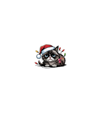 Christmas Spirit Grumpy Cat Negru model negru pe tricou