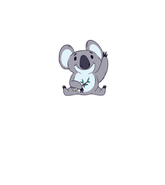 Koala drăguț model alb pe tricou