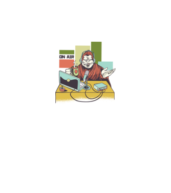 Yeti cu Radio model alb pe tricou