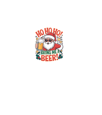HO HO HO bring me a BEER santa Alb model roz deschis pe tricou