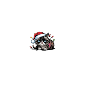 Christmas Spirit Grumpy Cat Negru model negru pe tricou