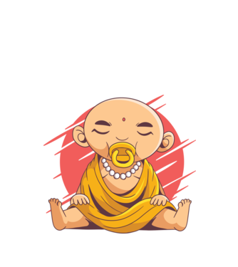 Baby Buddha cu suzetă tricou amuzant model negru pe tricou