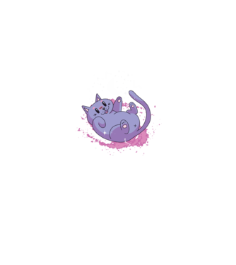 Space Cat - pisică drăguță în spațiu model albastru jeanși pe tricou