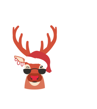 Cool Reindeer Rudolph model alb pe tricou