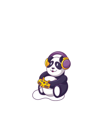 Gamer Panda model nisipiu pe tricou