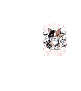 Cute, but Psycho pisică Negru model galben neon pe tricou