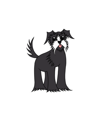 Desen Schnauzer model alb pe tricou