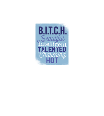 B.I.T.C.H. - Tricou cu inscripție amuzantă model albastru regal pe tricou