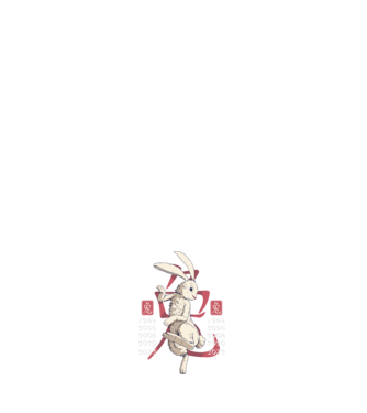 Year of the Rabbit model negru pe tricou